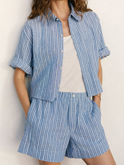 Harbor Stripe Mainstay Cotton Linen Boxer Short